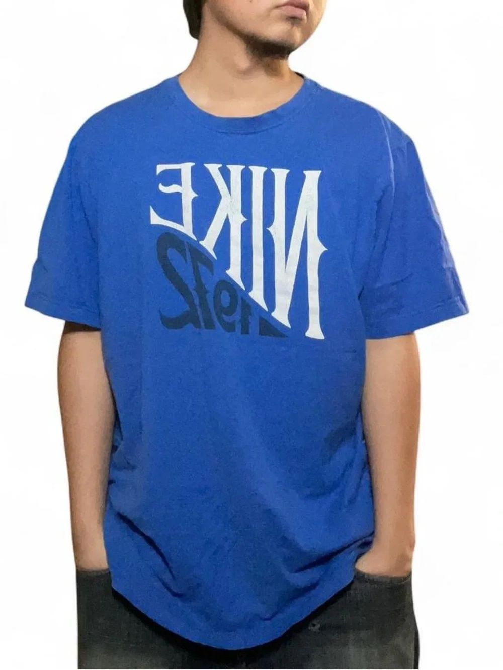 Nike Men's Blue 1972 Graphic Spellout‎ T-Shirt
